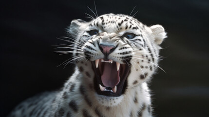 Obraz premium Close up portrait of a white leopard