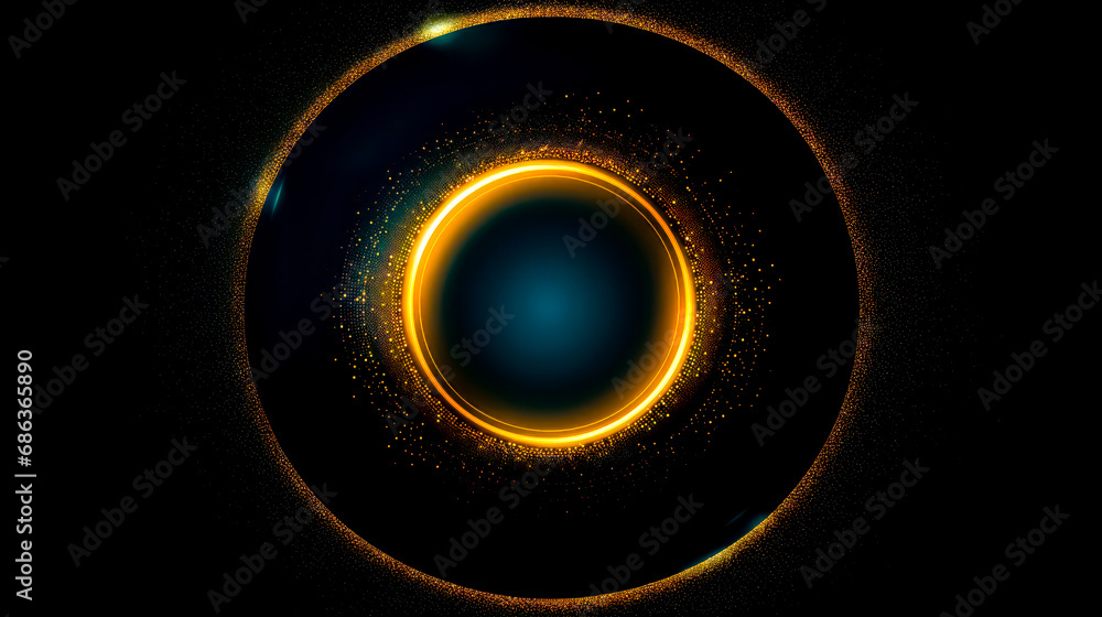 Aufkleber dark background with gold circle in the center of it and black background with gold circle in the mi
