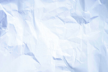 Obraz premium Recycled crumpled white paper texture or paper background for design with copy space for text or image
