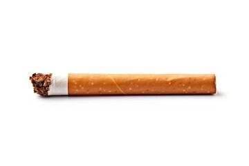 A single cigarette isolated on white background - obrazy, fototapety, plakaty
