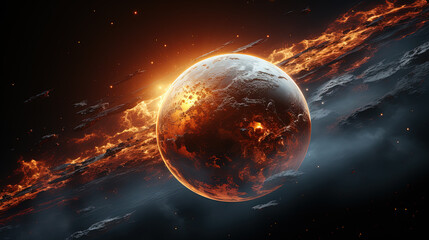 Cosmic Cataclysm. Sci-fi wallpaper