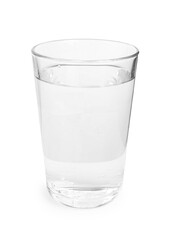 Glass of fresh clean water isolated on white background