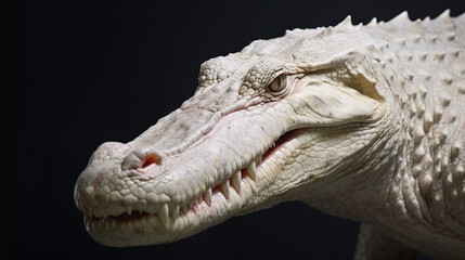 Alligator mississippiensis ,portait of the albino alligator. White alligator portrait. generative ai