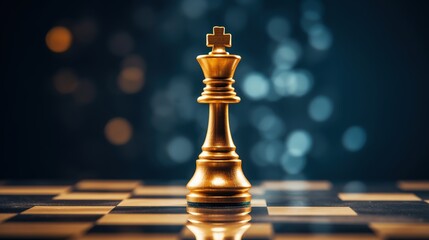 Gold queen is the leader of the chess in the game on board. Business concept. Strategy, Success, management, business planning, disruption and leadership concept 