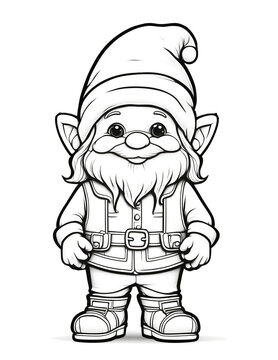 recommend clip art: cute  funny christmas elf coloring page for kids