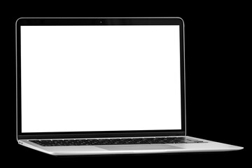 a modern laptop computer isolated on the black background