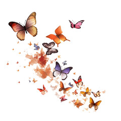 illustration of a butterfly in watercolor style isolated against transparent background