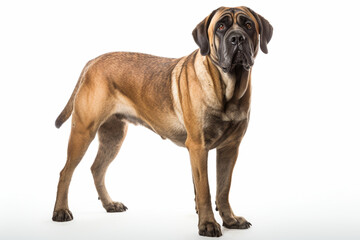 Obraz premium English Mastiff right side view portrait. Adorable canine studio photography.