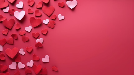 Hearts on a pink background, Valentin's day