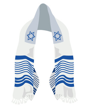 jewish tallit of blue color