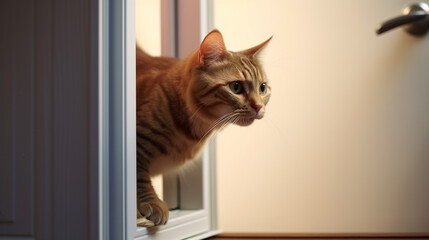 cat using cat flap