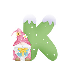 Naklejka premium Alphabet letter K