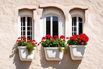 window with flowers in pots