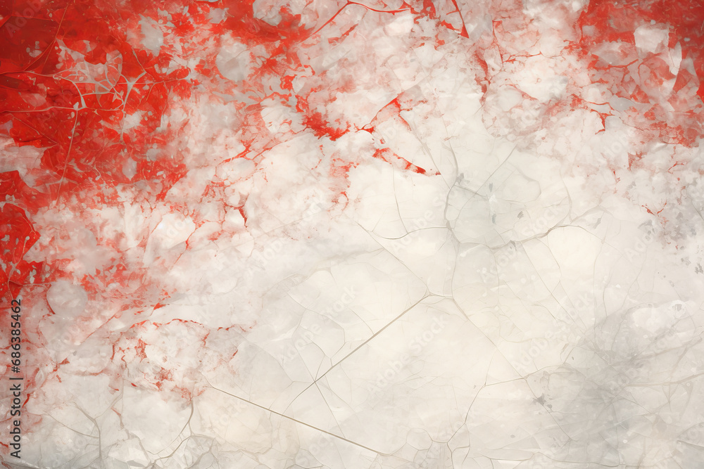 Poster a textured surface with a marbled pattern, blending white and red hues with intricate veining.