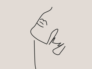 Outline portrait of woman in contemporary abstract style.