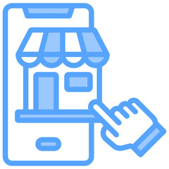 Clicks And Mortar Blue Icon