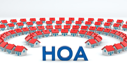 HOA, Houses In Homeowners Association Concept