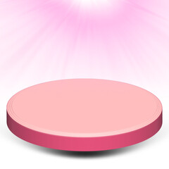 round podium with spotlight