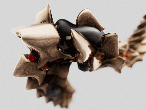 3d render grain gold spine bone