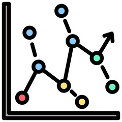 Regression Analysis Outline Color Icon
