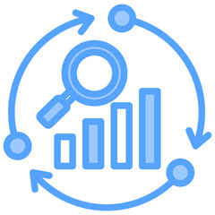 Data Analysis Process Blue Icon