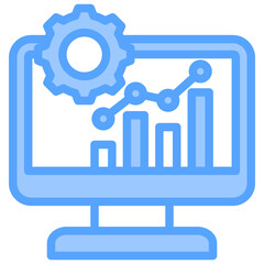 Statistical Software Blue Icon