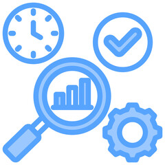 Detailed Analysis Blue Icon