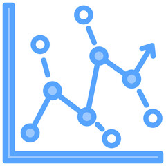Regression Analysis Blue Icon
