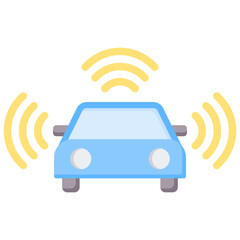 Autonomous Car Flat Icon