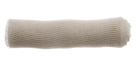 New, natural medical bandage roll,  isolated isolated on white, clipping path