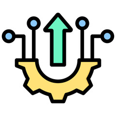 Technology Development Outline Color Icon