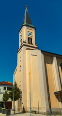 Church on a sunny summer day at Osterhofen, Danube, Deggendorf, Bavaria, Germany