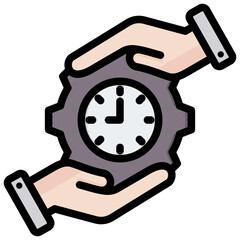 Save Time Outline Color Icon