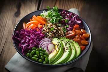 Wholesome, nutritious grain bowls filled with satisfying ingredients. Generative AI