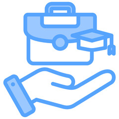 Unpaid Internship Blue Icon