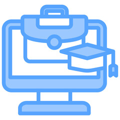 Virtual Internship Blue Icon