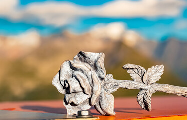 Details of a stone rose at Mount Stubnerkogl, Bad Gastein, St. Johann im Pongau, Salzburg, Austria