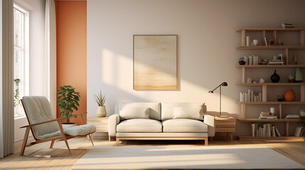 Fototapeta na wymiar A modern minimalist home interior design