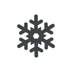 Snowflake outline icon isolated on white background. Decorative element for Christmas and New Year design. Vector graphics