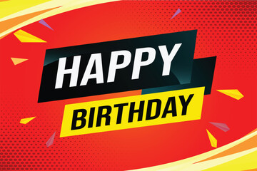 happy birthday word concept vector illustration with lines modern futuristic 3d style for landing page template web mobile app poster banner flyer background gift card coupon label wallpaper