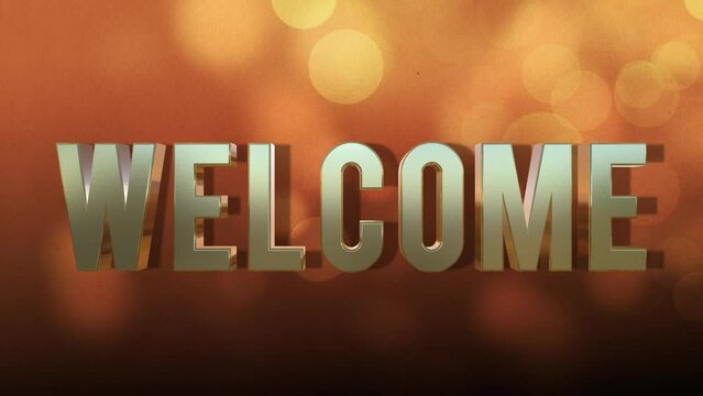 Welcome  golden 3d motion background video