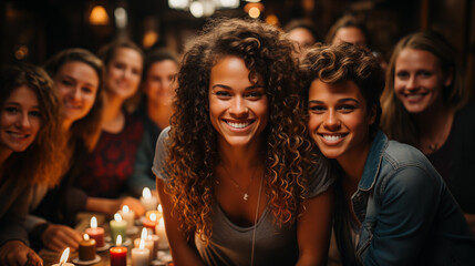 LGBT Community. Two lesbian girls having a bachelorette party before their wedding.