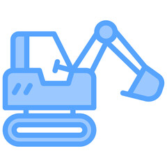 Excavator Blue Icon