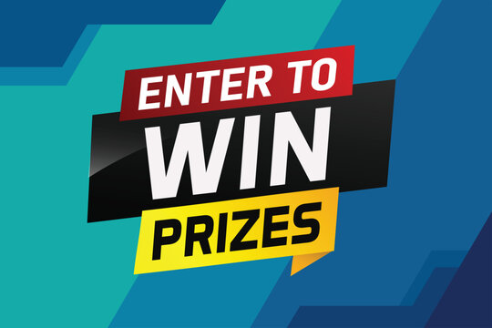 Enter to win prizes word concept vector illustration and 3d style for use landing page, template, ui, web, mobile app, poster, banner, flyer, background, gift card, coupon, wallpaper