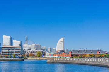 Obraz premium 横浜 みなとみらい 都市風景