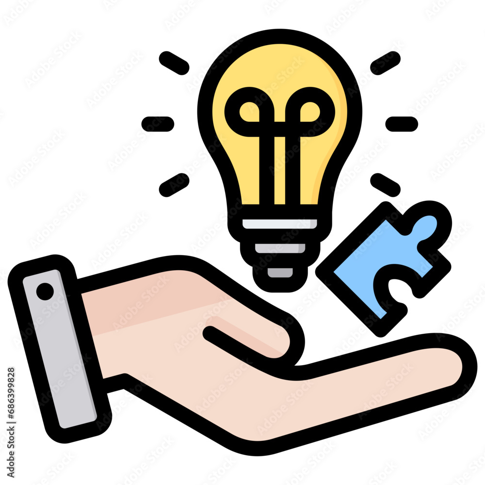 Aufkleber Problem Solving Outline Color Icon