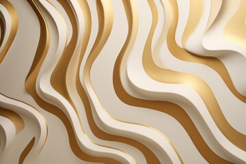 
Abstract carved lines in gold and soft beige colors. An abstract background with random lines in warm tones. 3D rendering.