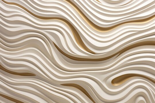 
Abstract carved lines in gold and soft beige colors. An abstract background with random lines in warm tones. 3D rendering.