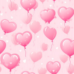 Abstract pink heart seamless pattern background. High quality photo