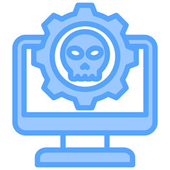 Malicious Software Blue Icon